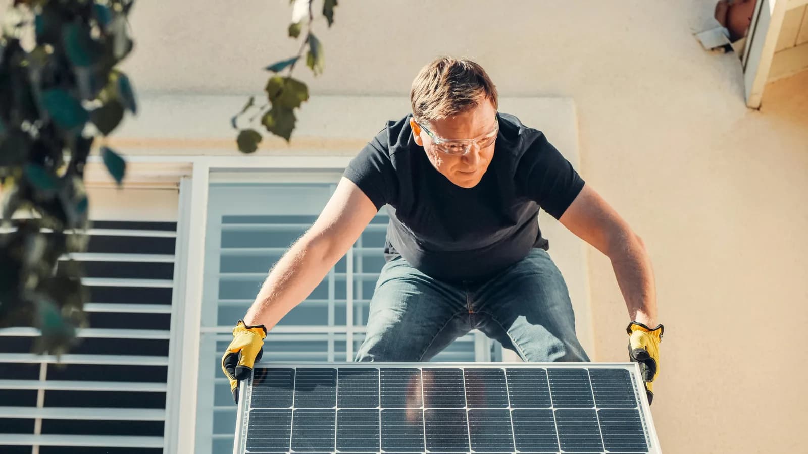 Solar panel and HVAC installation crew on a Sydney home